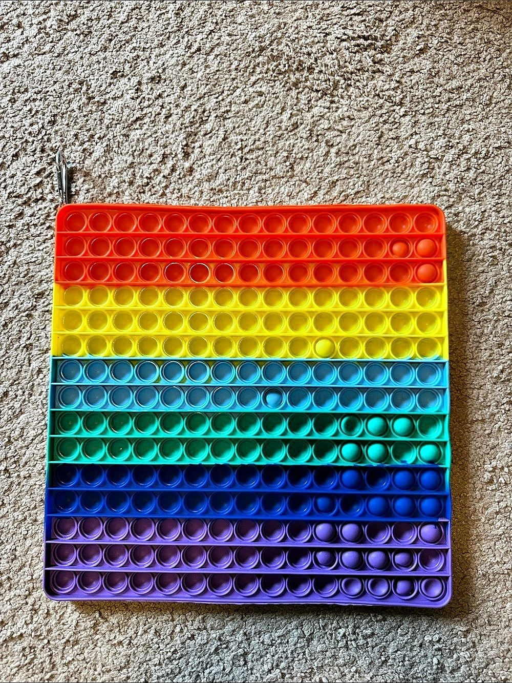 Giant Rainbow Square Pop It Fidget Toy 11.5 x 11.5